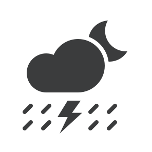 Rain Rainfall Cloud Moon Lightning Night Thunder icon