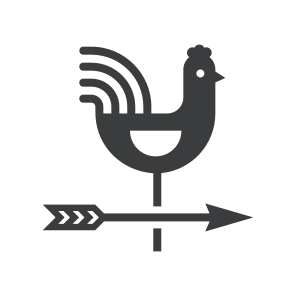 Rooster Wind Vane Forecast Direction Pointer Arrow icon
