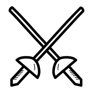 Fencing Game Sword Fight Fence Combat Cross icon
