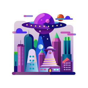 Alien City, Extraterrestrial, Fiction, Buildings, Astronautics icon