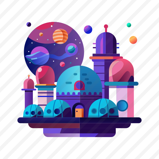 Alien Colonization, Space City, Buildings, Extraterrestrial, Fiction preview