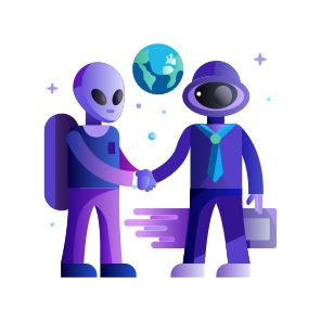 Astrobiologist, Exobiology, Alien, Xenobiologist, Handshake icon