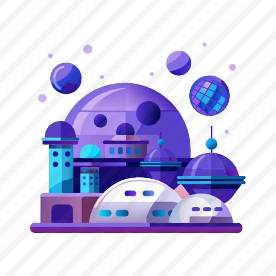 Space Colonization, Alien City, Buildings, Extraterrestrial, Fiction preview