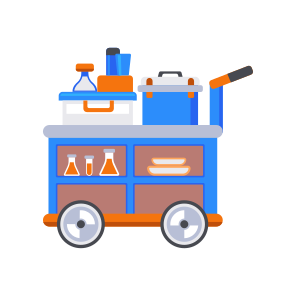 Lab Caddy, Trolley, Cart, Handcart, Pushcart, icon