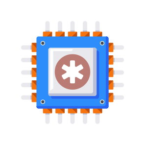 Medical Chip, Hardware, Biosensor, Telemetry, Electronic icon