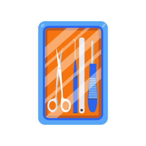 Sterile Tools, Kit, Scissors, Surgical, Medical icon