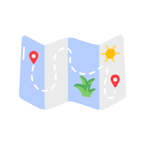Beach Map, Route, Direction, Travel, Journey icon