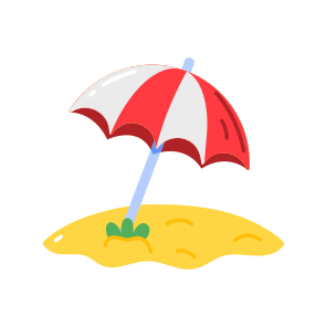 Beach Umbrella, Parasol, Sunshade, Holiday, Leisure icon