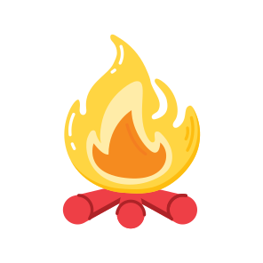 Campfire, Bonfire, Flaming, Camping, Firewood icon