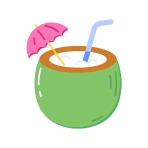 Coconut Drink, Beverage, Fruit, Refreshment, Juice, icon