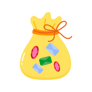 Crystal Pouch, Treasure, Charm, Gem Sack, Souvenir icon