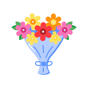 Flower Bouquet, Floral, Gift, Blooming, Decoration, icon