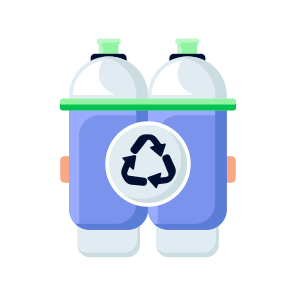 Recycling Unit, Compost, Sustainable, Container, Bottles icon