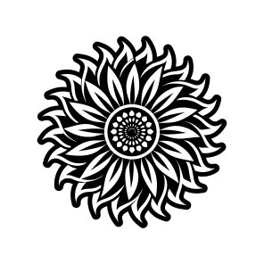 Sunflower Symbol, Helianthus, Flower, Nature, Floral,,flat icon