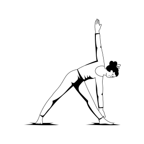 Extended Triangle, Trikonasana, Yoga, Fitness, Workout, icon