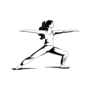 Virabhadrasana, Warrior, Asanas, Yoga, Fitness, icon