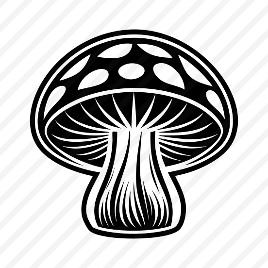 Shiitake Symbol, Toadstool, Plant, Nature, Botanical,,flat preview