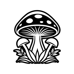 Shiitake Symbol, Toadstool, Plant, Nature, Botanical,,vector icon