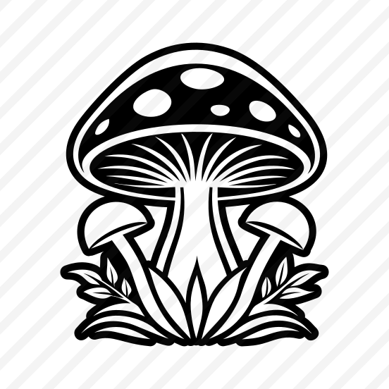 Shiitake Symbol, Toadstool, Plant, Nature, Botanical,,vector preview
