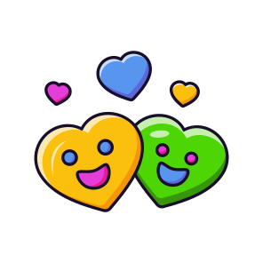 Smiling Hearts, Happy, Emotions, Reaction, Cute icon