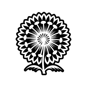 Flower Logo, Nature, Pissenlit, Flower, Dandelion,,flat icon