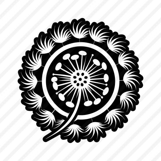 Nature Logo, Dandelion, Pissenlit, Flower, Plant,,flat preview