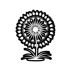 Nature Logo, Dandelion, Pissenlit, Flower, Plant,,simple Icon icon