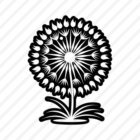 Nature Logo, Dandelion, Pissenlit, Flower, Plant,,simple Icon preview