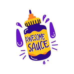 Awesome Sauce, Bottle, Condiment, Typography, Lettering icon