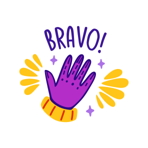 Bravo Hand, Cheer, Appreciate, Typography, Lettering icon