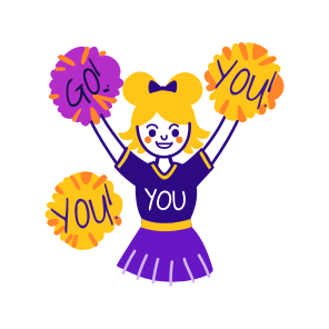Cheering, Supporter, Dancing, Girl, Typography icon