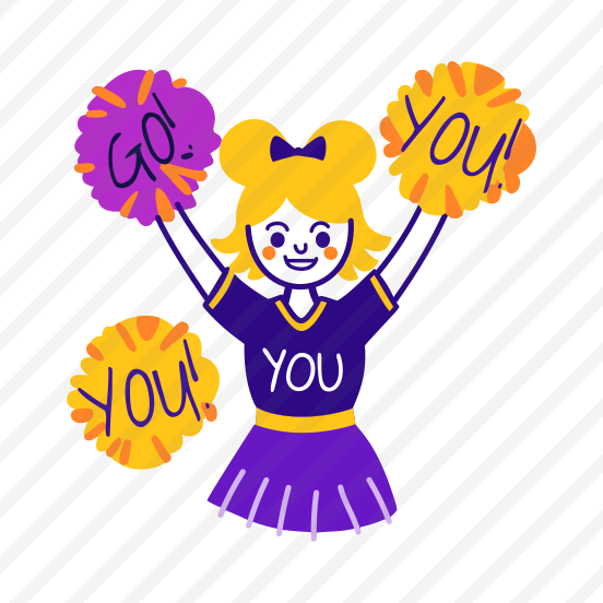 Cheering, Supporter, Dancing, Girl, Typography preview