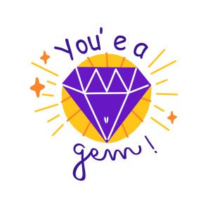 Diamond, Gem, Jewel, Typography, Lettering icon