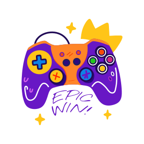 Epic Win, Game, Controller, Gamepad, Typography icon