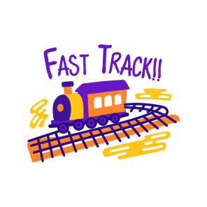 Fast Track, Train, Transportation, Typography, Lettering icon