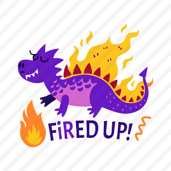 Fired Up, Cartoon, Creature, Burning, Dragon preview