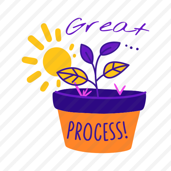 Great Process, Growth, Plant, Flowerpot, Typography preview