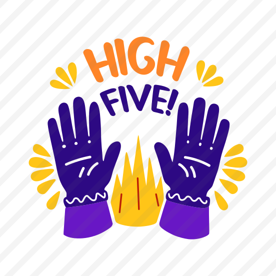 High Five, Cheering, Supporting, Celebrating, Typography preview