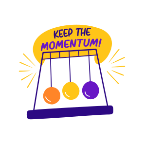 Momentum, Pendulum, Oscillation, Typography, Lettering icon