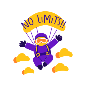 No Limits, Flying, Adventure, Typography, Lettering icon