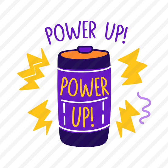 Power Up, Battery, Charge, Energy, Typography preview