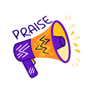 Praise, Announcement, Loudspeaker, Typography, Lettering icon