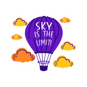 Sky Adventure, Ballooning, Flying, Typography, Lettering icon