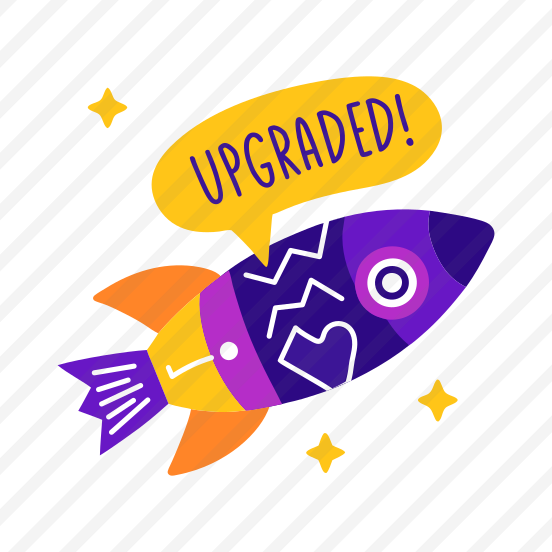 Upgraded, Boost Up, Launch, Startup, Typography preview