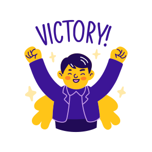 Victory, Champion, Winner, Excitement, Typography icon