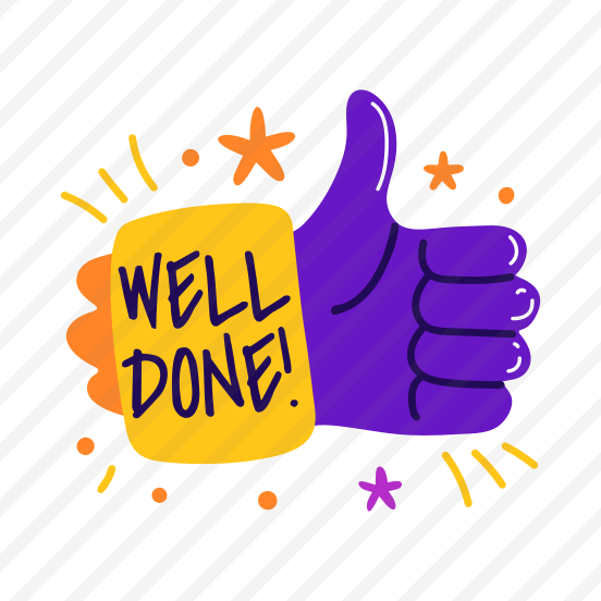 Well Done, Appreciation, Praise, Thump Up, Typography preview