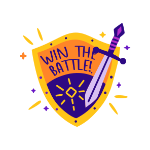 Win Battle, Fight, Combat, Lettering, Weapon icon
