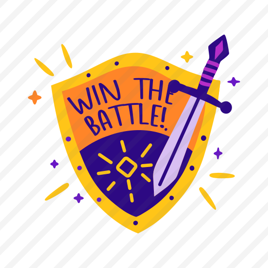 Win Battle, Fight, Combat, Lettering, Weapon preview