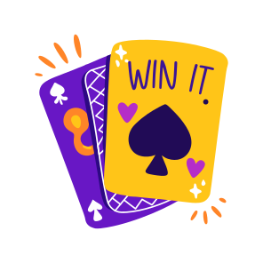 Win It, Cards, Lettering, Typography, Game icon