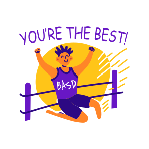 Winner, Champion, Excitement, Celebrating, Typography icon